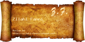 Zilahi Fanni névjegykártya